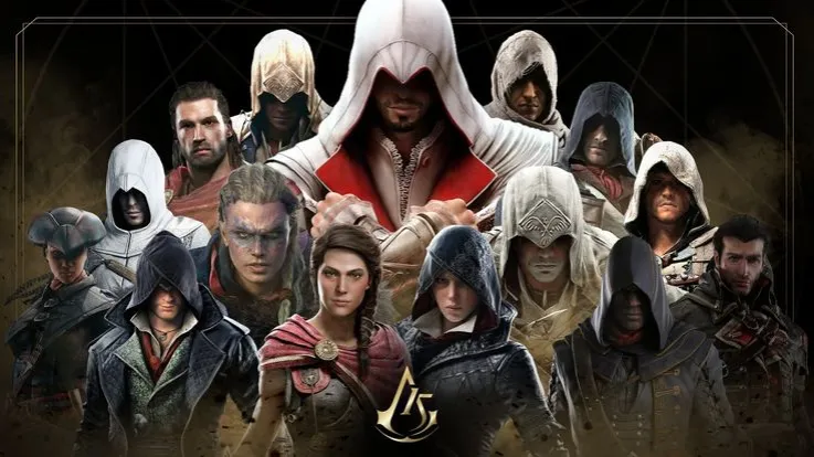 Quel personnage de l'histoire réelle est également présent dans plusieurs jeux Assassin's Creed, servant de guide aux protagonistes ?