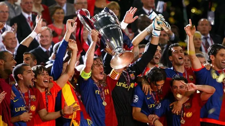 Combien de Ligues des Champions le FC Barcelone a-t-il remportées sous la présidence de Laporta lors de son premier mandat (2003-2010) ?